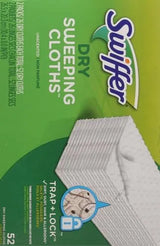 Swiffer Sweep + Mop,Dry Pads Refill,Floor Cleaner for Dirt,Dust,Hair,Cleaning Cloths for Mopping Home,Bathroom,Kitchen,Dust Mop,Floor Duster,Unscented,52ct,(Pack of 3)