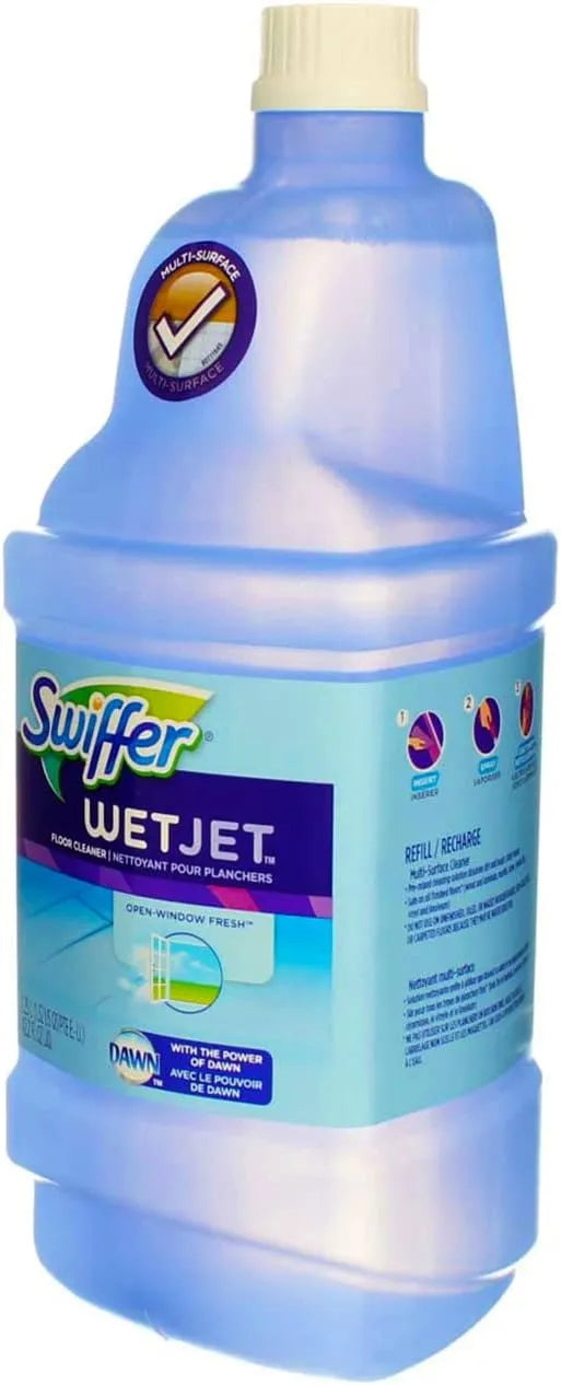 SWIFFER 23679 1.25-Liter Wet Jet Multi-Surface Solution - Open Window Fresh - Quantity 4