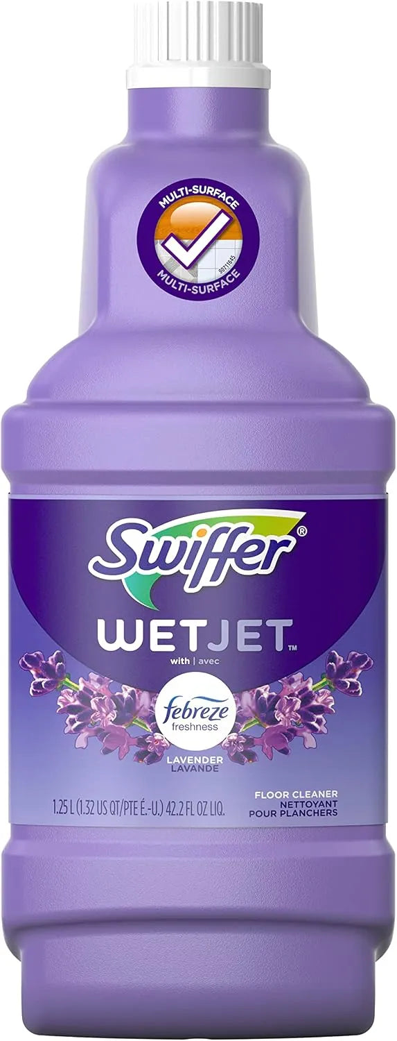 Swiffer Floor Cleaner Solution Refill, Lavender, 42.2 Fl Oz, Pack of 4