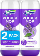 Swiffer Power Mop Refill Solution,Floor Cleaner for Mopping Tile,Vinyl,Laminate,Wood in Home,Bathroom,Kitchen, Multipurpose-Surface Solution for Floor Cleaning, Lavender Scent, 25.35 oz (Pack of 10)