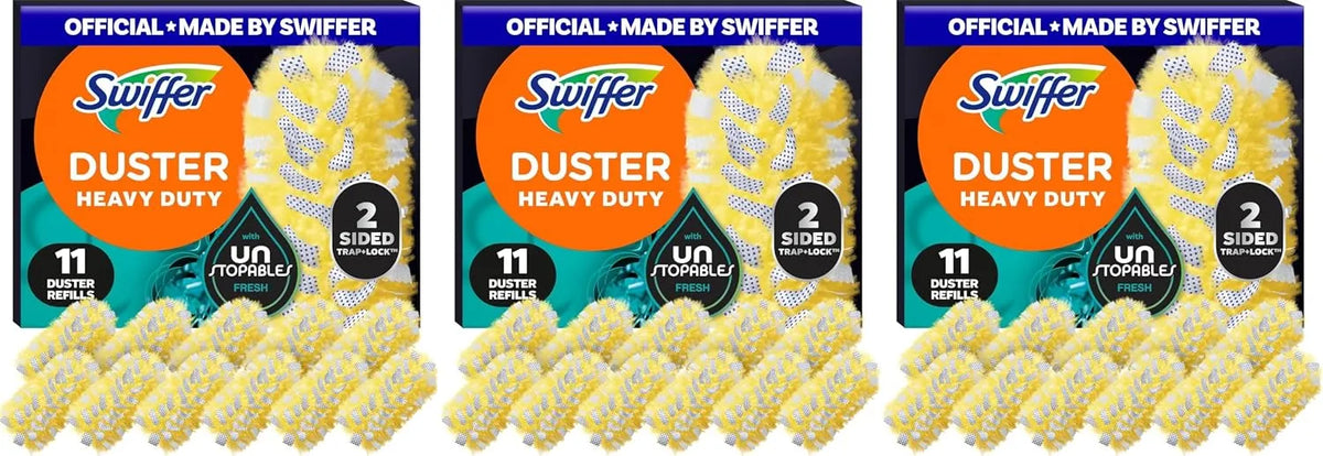 Swiffer Dusters Multi-Surface Heavy Duty Duster Refills,Unstopables Fresh Scent,11 Count (Pack of 3)