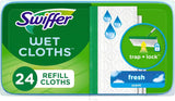 Swiffer Sweeper Wet Mopping Cloths, Mop and Broom Floor Cleaner Refills, Open Window Fresh Scent 24-Count (Pack of 6) (Packaging May Vary)