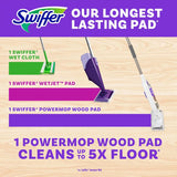 Swiffer PowerMop Wood Mopping Pad Refills for Floor Cleaning, 11 Count (Pack of 2)