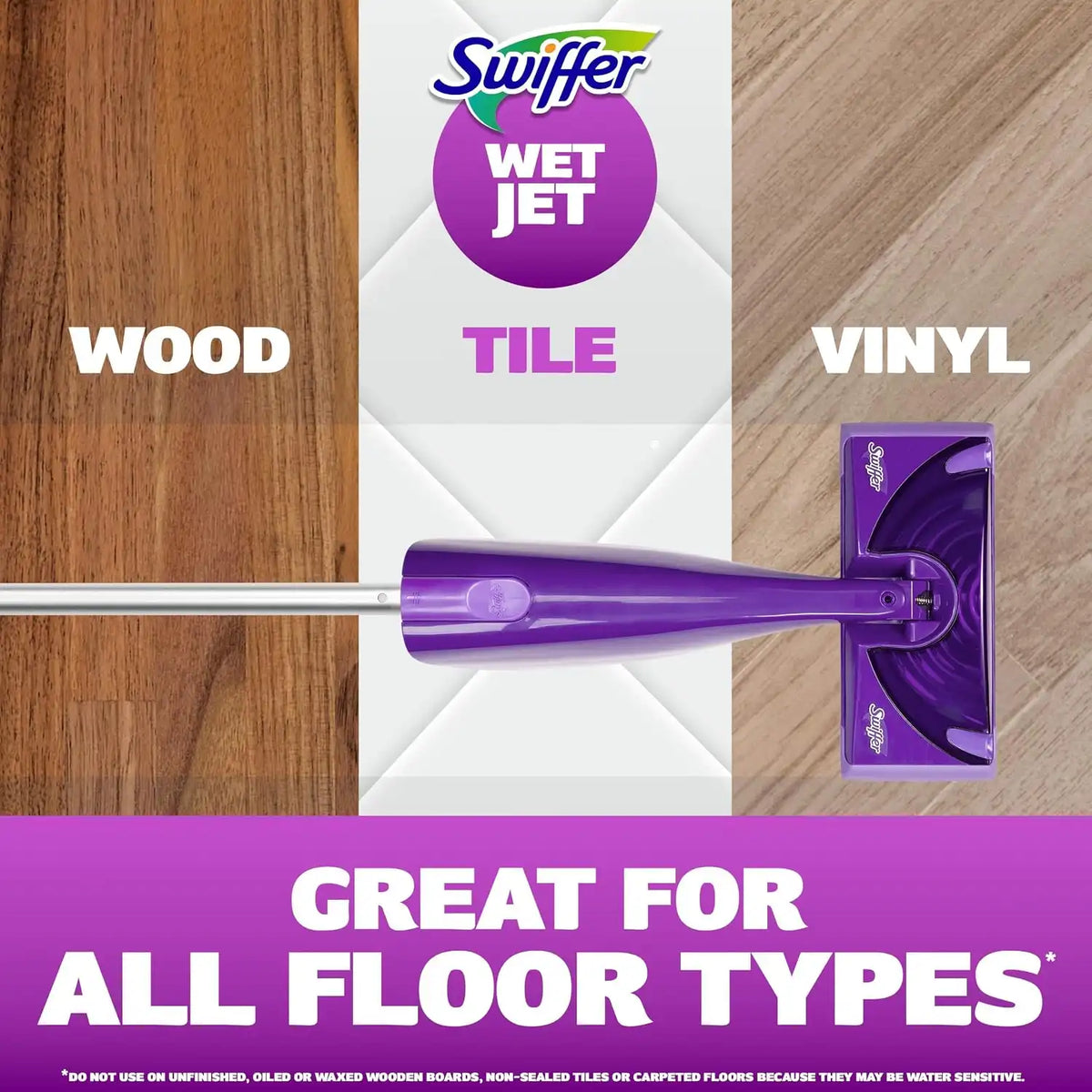 Swiffer WetJet Multi-Purpose Floor Cleaner Solution with Febreze Refill, Hardwood Floor Cleaner, Lavender Scent, 1.25 Liter -42.2 Fl Oz (Pack of 2)