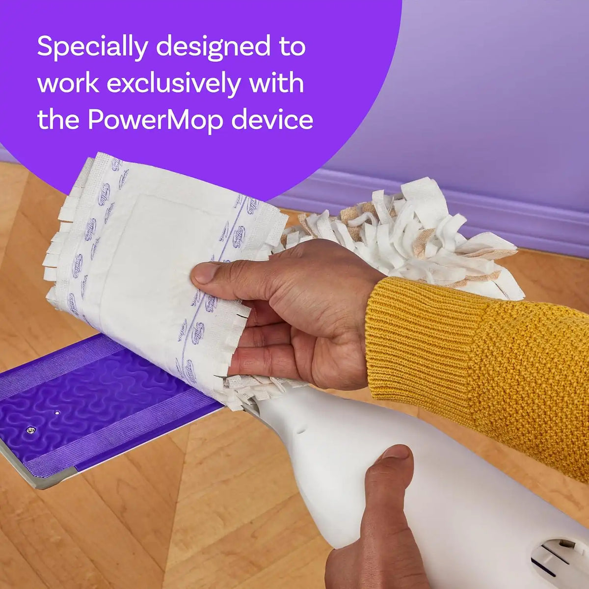 Swiffer PowerMop Wood Mopping Pad Refills for Floor Cleaning, 10 Count