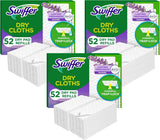 Swiffer Sweep + Mop, Dry Pads Refill, Floor Cleaner for Dirt, Dust, Hair, Cleaning Cloths for Mopping Home, Bathroom, Kitchen, Dust Mop, Floor Duster, Lavender, 52ct (Pack of 3)
