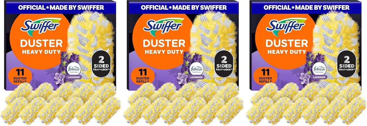 Swiffer Dusters Heavy Duty Multi-Surface Duster Refills for Cleaning, Lavender, 11 Count (Pack of 3)