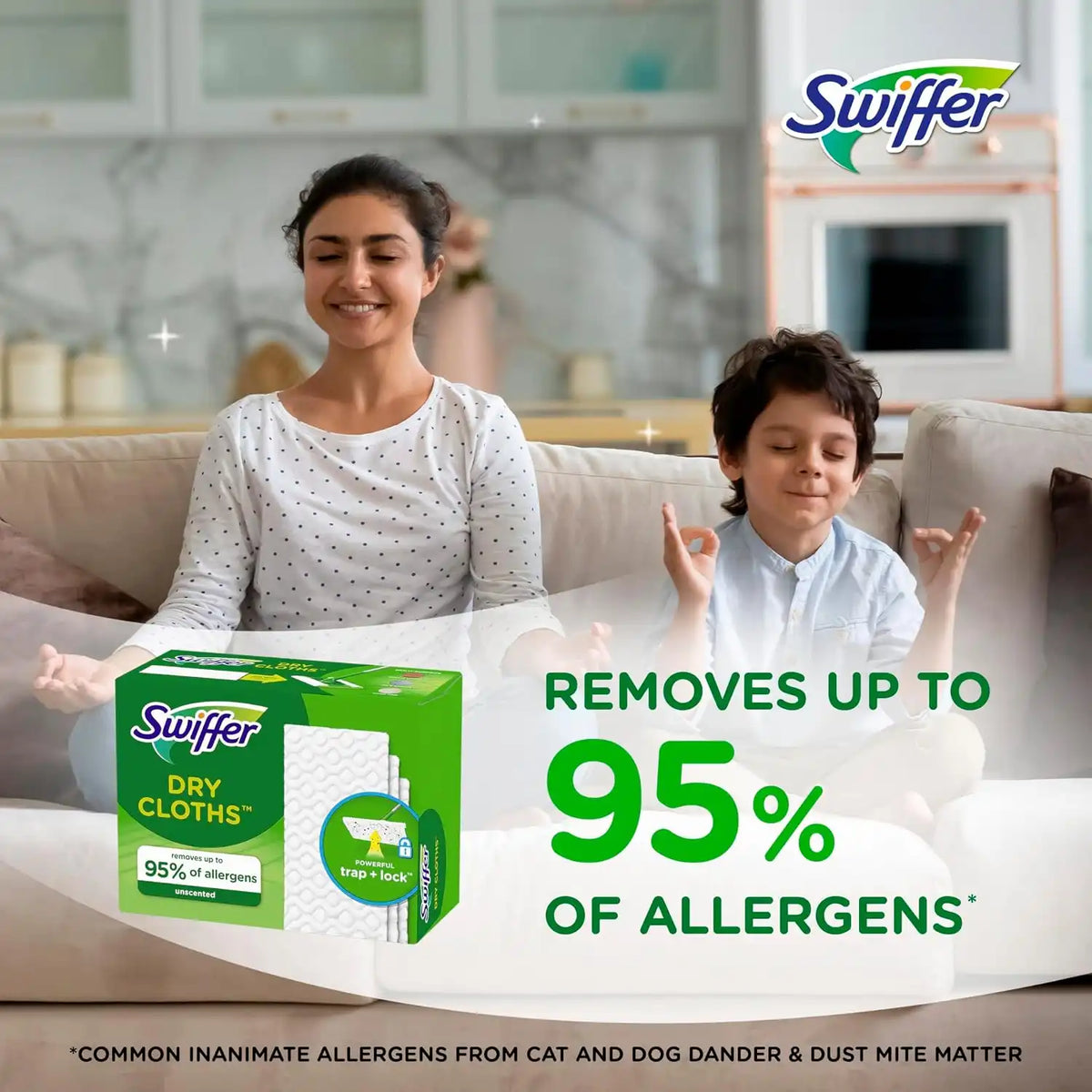 Swiffer Sweep + Mop,Dry Pads Refill,Floor Cleaner for Dirt,Dust,Hair,Cleaning Cloths for Mopping Home,Bathroom,Kitchen,Dust Mop,Floor Duster,Unscented,52ct,(Pack of 3)
