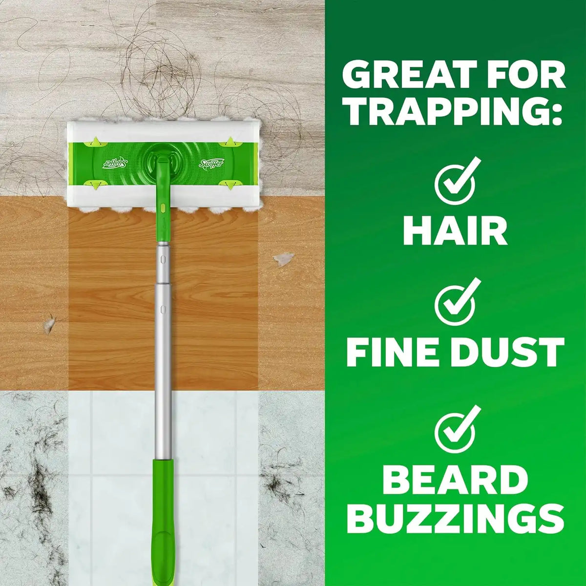 Swiffer Sweep + Mop, Dry Pads Refill, Floor Cleaner for Dirt, Dust, Hair, Cleaning Cloths for Mopping Home, Bathroom, Kitchen, Dust Mop, Floor Duster, Unscented, 52ct
