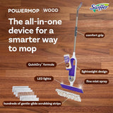 Swiffer Power Mop Wood, Hardwood Floor Cleaner for Mopping Home, Bathroom, Kitchen, All Purpose Multi-Surface Cleaning Set includes PowerMop Wood, 2 Pads, 1 QuickDry Lemon Solution, & 2 Batteries